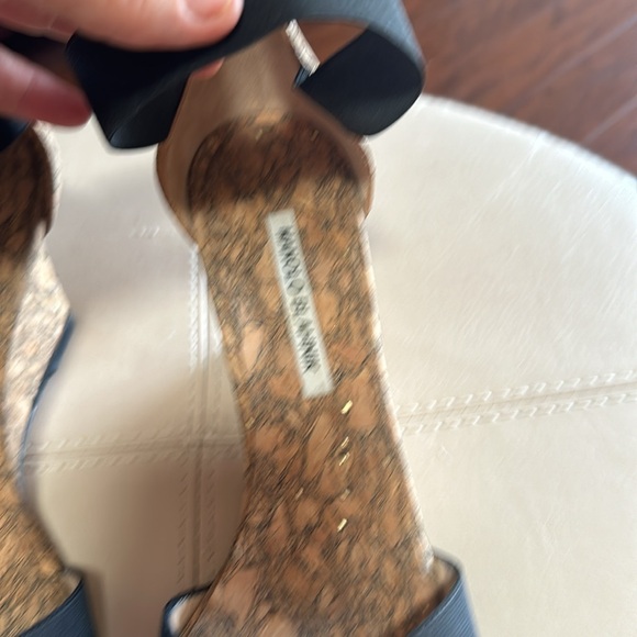 Manolo Blahnik Black Strap Cork espadrilles wedges. Size 39.5 - Picture 2 of 8